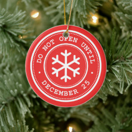 Öppnas inte förrän den 25 december julgransprydnad keramik