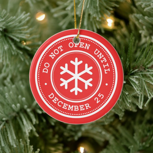 Öppnas inte förrän den 25 december julgransprydnad keramik (Träd)
