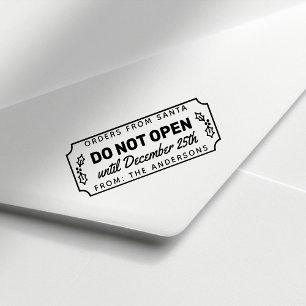 Öppnas inte förrän den 25:e julen i december självfärgande stämpel