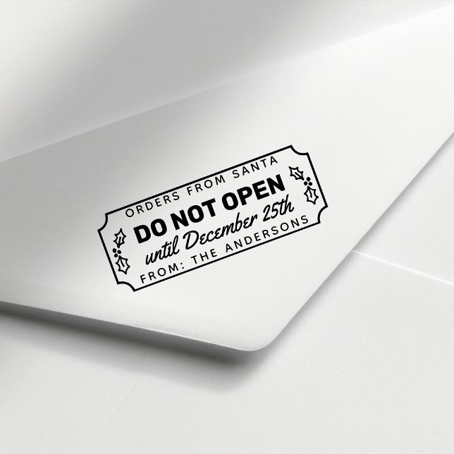 Öppnas inte förrän den 25:e julen i december självfärgande stämpel (Skapare uppladdad)