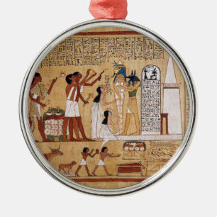 Öppning av munceremoniboken av deadna julgransprydnad metall