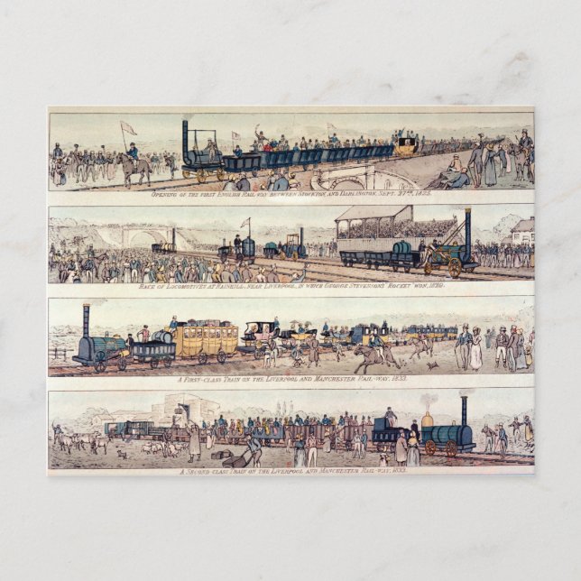 Öppningen av Stockton och Darlington Vykort (Framsida)