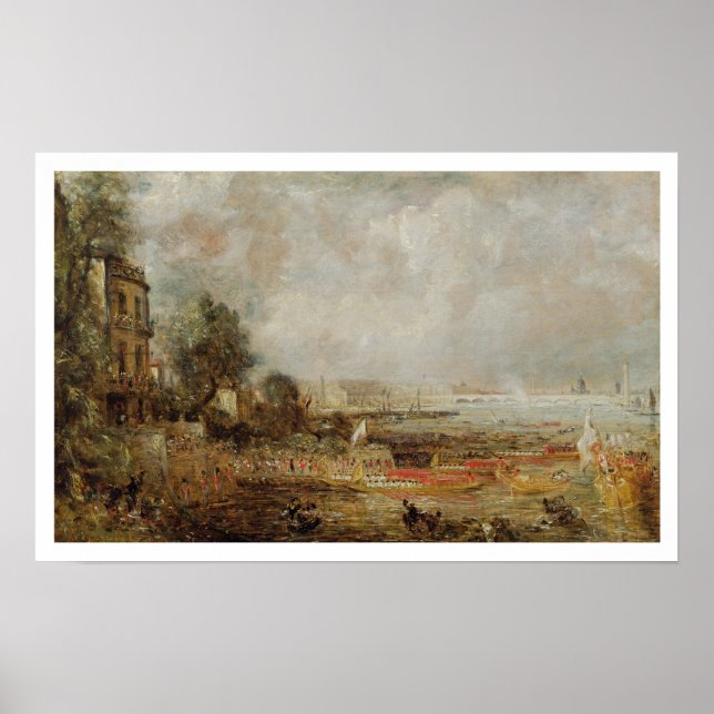 Öppningen av Waterloo Bridge, 1829-31 (olja på Poster (Framsidan)