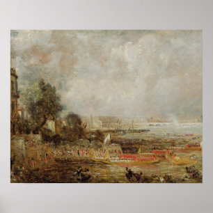 Öppningen av Waterloo Bridge, 1829-31 (olja på Poster