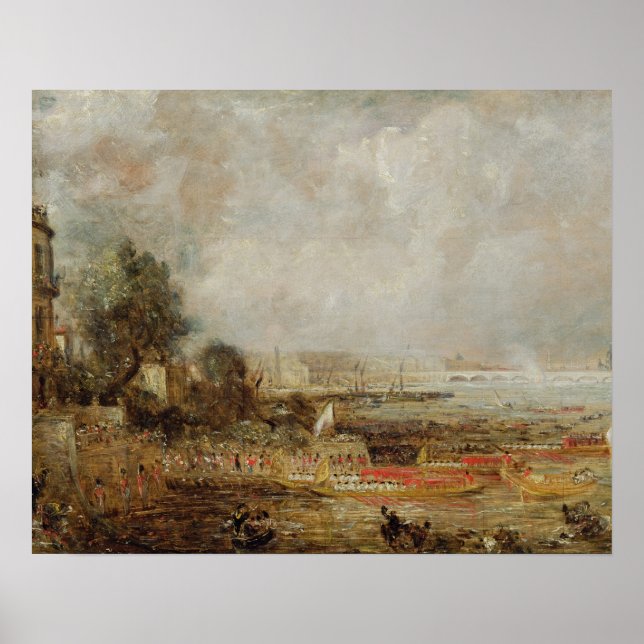Öppningen av Waterloo Bridge, 1829-31 (olja på Poster (Framsidan)