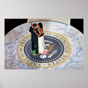 Öppnings- boll för Barack och Michelle Obama dan Poster