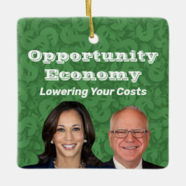 Opportunity Economy Harris Walz 2024 Julgransprydnad Keramik