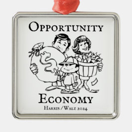 Opportunity Economy Harris Walz 2024 Julgransprydnad Metall