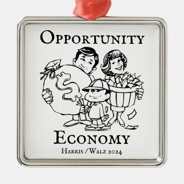 Opportunity Economy Harris Walz 2024 Julgransprydnad Metall (Framsidan)