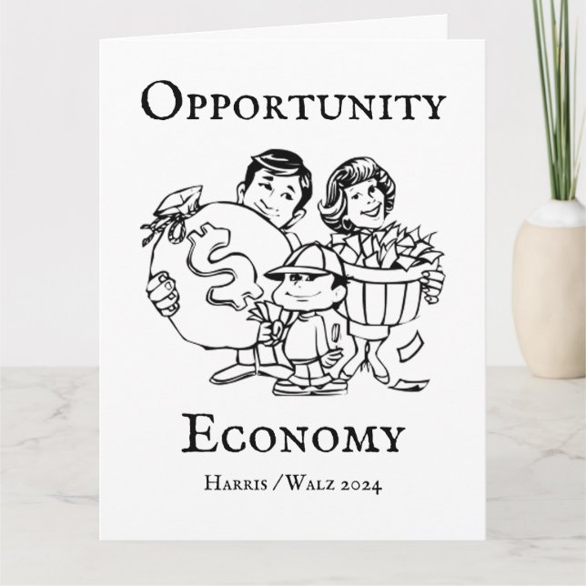 Opportunity Economy Harris Walz 2024 Kort (Framsida)