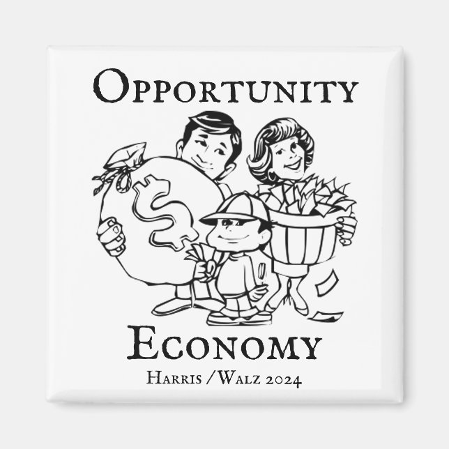 Opportunity Economy Harris Walz 2024 Magnet (Framsidan)