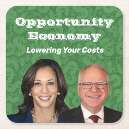 Opportunity Economy Harris Walz 2024 Underlägg Papper Kvadrat