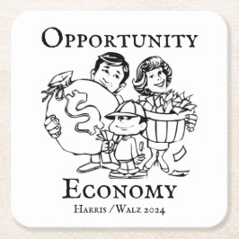 Opportunity Economy Harris Walz 2024 Underlägg Papper Kvadrat