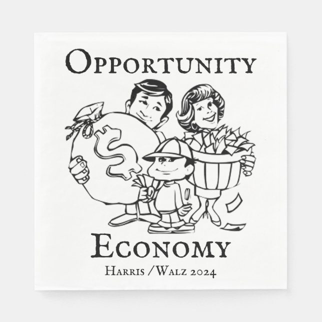 Opportunity Ekonomi Harris Walz 2024 Pappersservett (Framsidan)