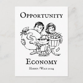 Opportunity Ekonomi Harris Walz 2024 Vykort