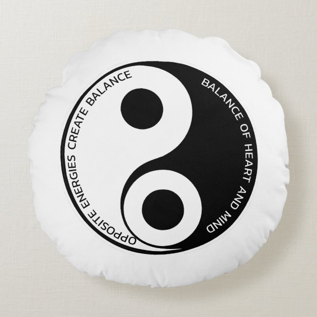 Opposite Energies, Skapa Balance Yin Yang Rund Kudde (Framsidan)