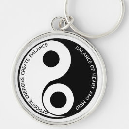Opposite Energies, Skapa Balance Yin Yang Rund Silverfärgad Nyckelring