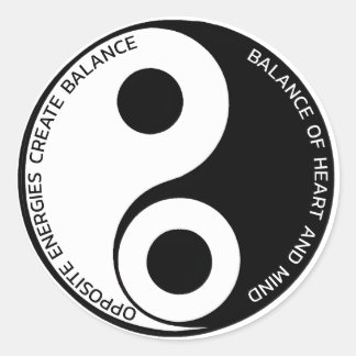 Opposite Energies, Skapa Balance Yin Yang Runt Klistermärke