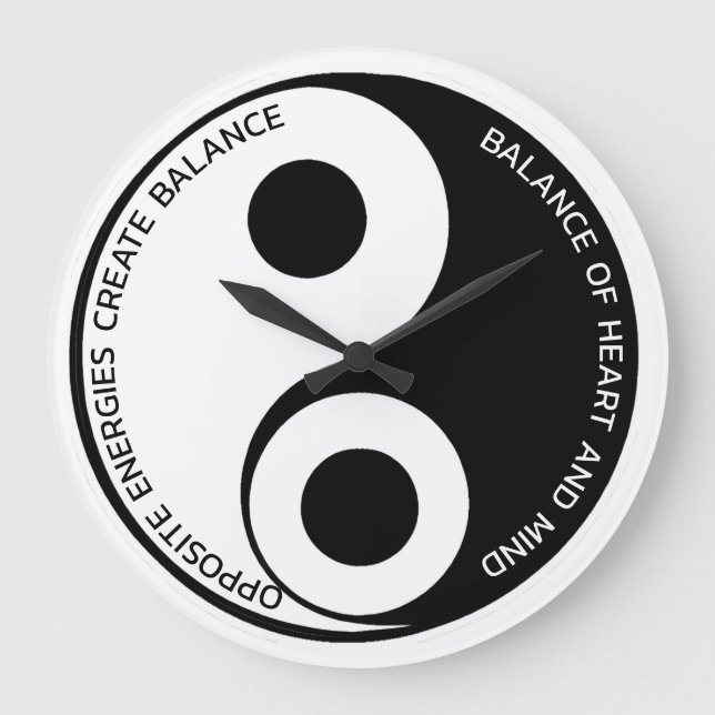 Opposite Energies, Skapa Balance Yin Yang Stor Klocka (Framsida)
