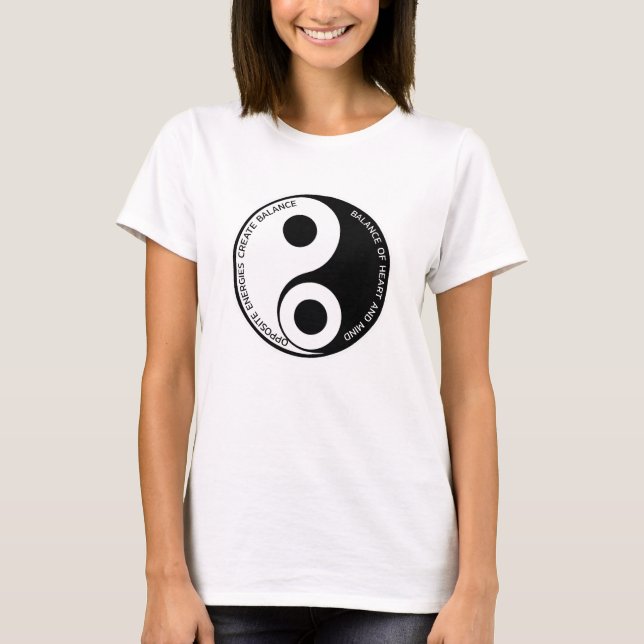 Opposite Energies, Skapa Balance Yin Yang T Shirt (Framsida)