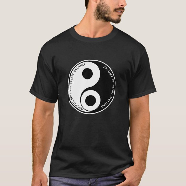 Opposite Energies, Skapa Balance Yin Yang T Shirt (Framsida)