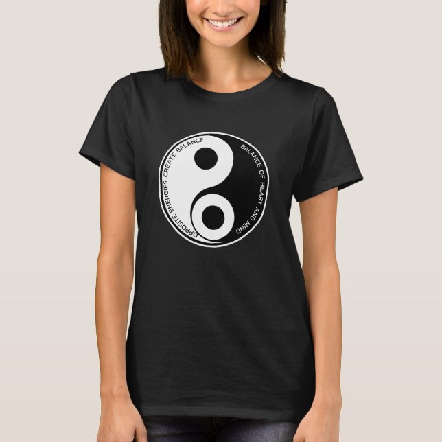 Opposite Energies, Skapa Balance Yin Yang T Shirt (Framsida)