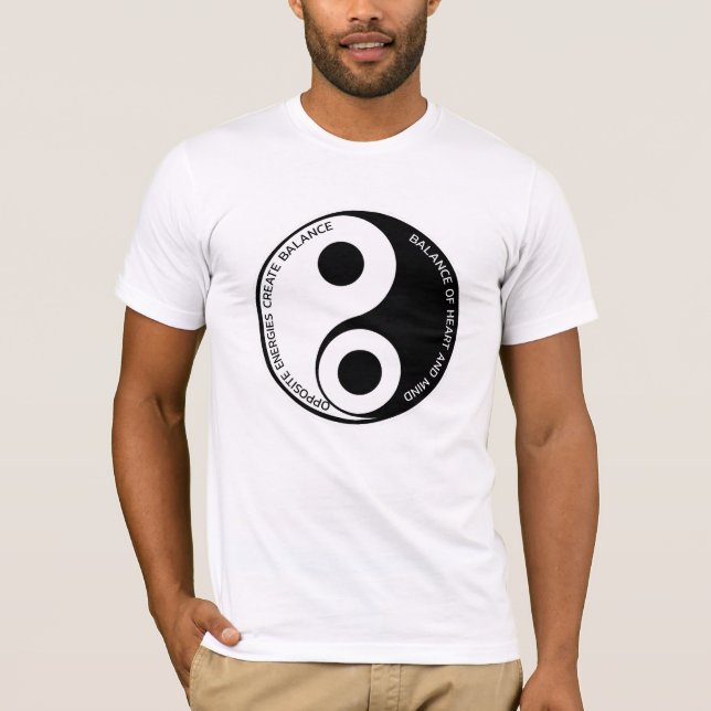Opposite Energies, Skapa Balance Yin Yang T Shirt (Framsida)