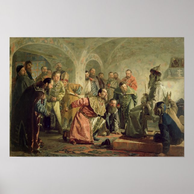 Oprichnina vid domstolen i Ivan IV Poster (Framsidan)