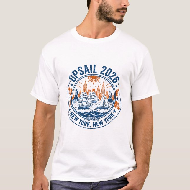 OpSail 2026 New York City Maritime Event T Shirt (Framsida)