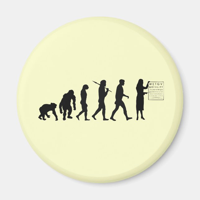 Optemetrist Optical Öga Doktor Evolution Öga Diagr Magnet (Framsidan)