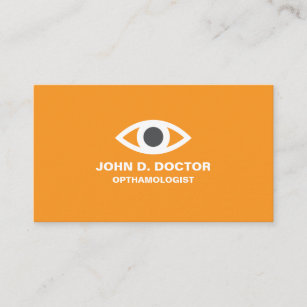 Opthamolog eller optometrist-affärskort för orange visitkort