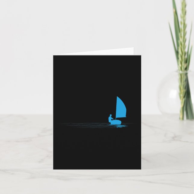 Opti Sailboat Sailing Dinghy Segelbåt Sailor Grap Kort (Framsida)