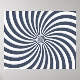 Optical Art Spiral Kurvor Triangle 05 Poster
