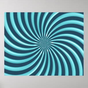 Optical Art Spiral Kurvor Triangle 07 Poster