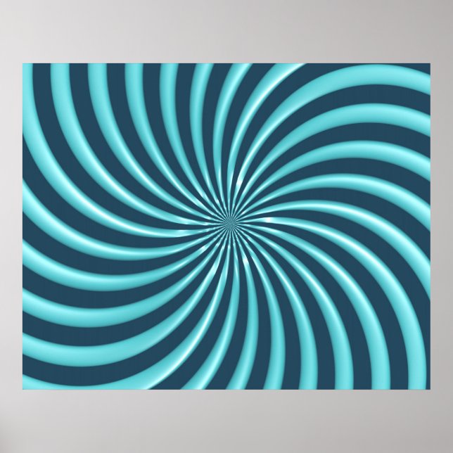 Optical Art Spiral Kurvor Triangle 07 Poster (Framsidan)