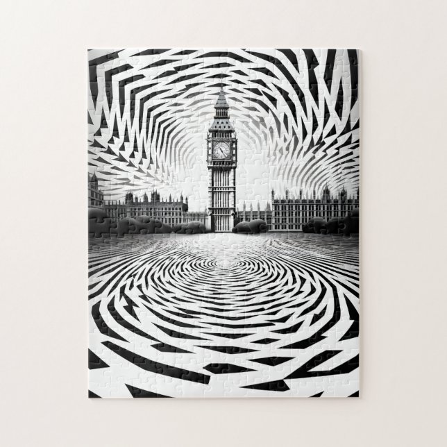 Optical Illusion Big Ben Puzzle Pussel (Vertikal)