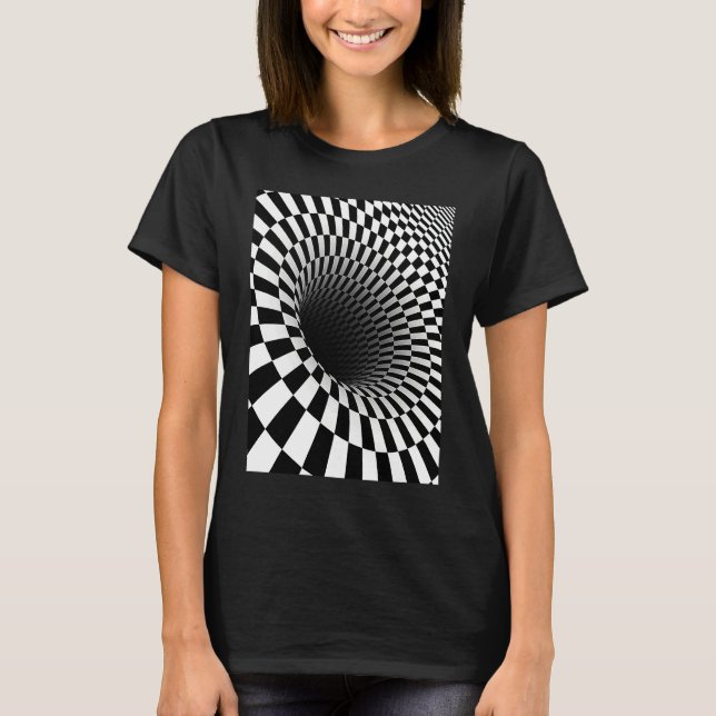 Optical Illusion  Hole Illusion Science T Shirt (Framsida)