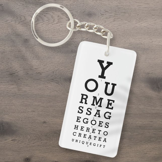 Optician Chart Skapar ditt eget meddelande (Optician Chart Create Your Own Message Keychain)