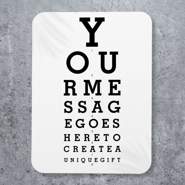 Optician Chart Skapar ditt eget meddelande Magnet (Optician Chart Create Your Own Message Magnet)