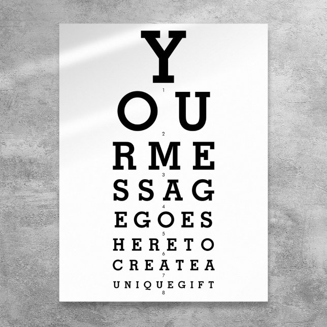 Optician Chart Skapar ditt eget meddelande Poster (Optician Chart Create Your Own Message)