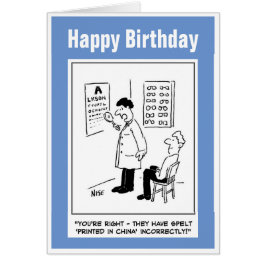 Optician ge an öga test hälsningskort