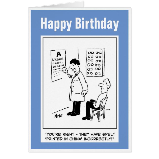 Optician ge an öga test hälsningskort (Framsidan)