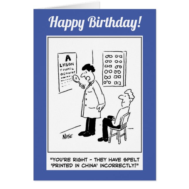 Optician ge an öga test hälsningskort (Framsidan)