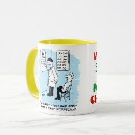 Optician ge an öga test mugg