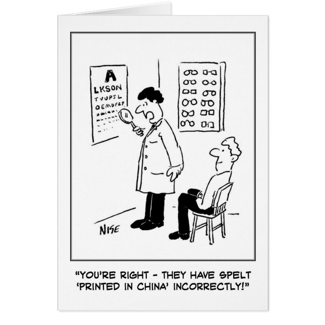 Optician ge an öga test OBS kort (Framsidan)