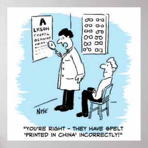 Optician ge an öga test poster