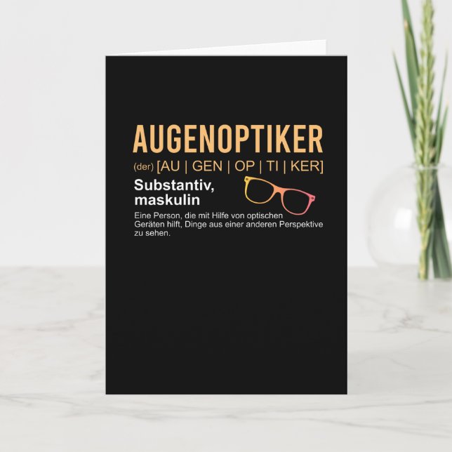 Optician Gift Kort (Framsida)
