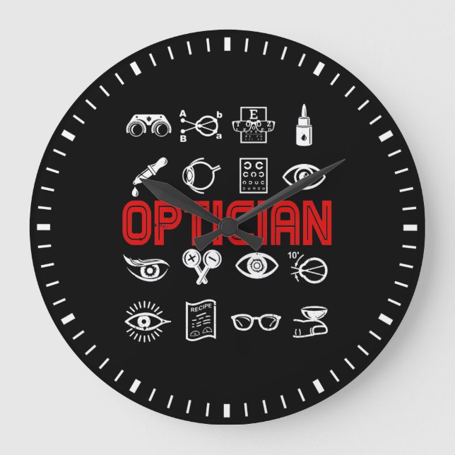 Optician Heart Optometrist Oftalmolog Stor Klocka (Framsida)