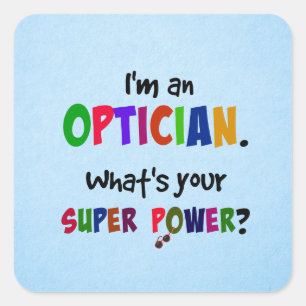 Optician humor, fyrkantigt klistermärke