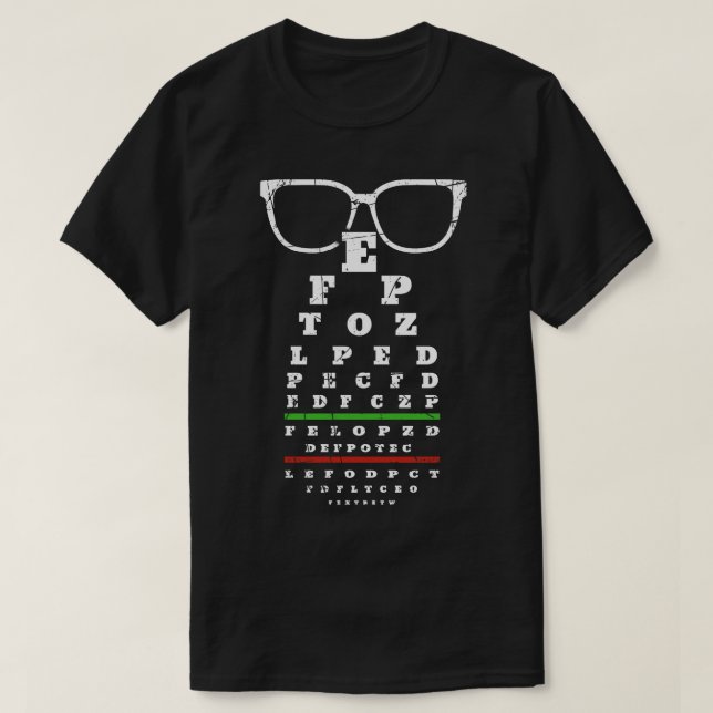 Optician Öga Chart T Shirt (Design framsida)